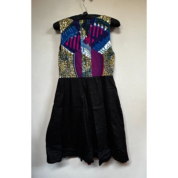 Anthropologie Mille Collines Wax Kirezi Dress Size 4 Sleeveless Black Motif - Picture 2 of 9